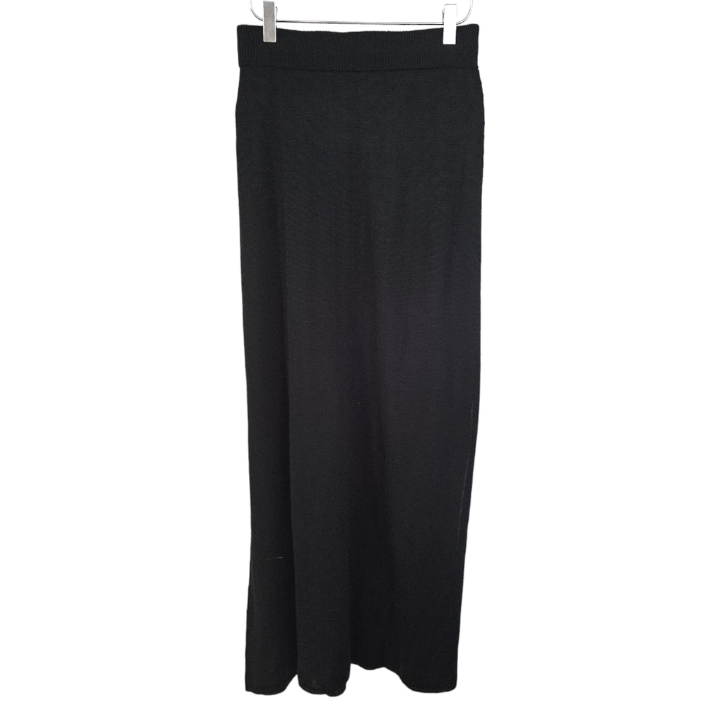 Mendocino black knitted maxi side slit skirt